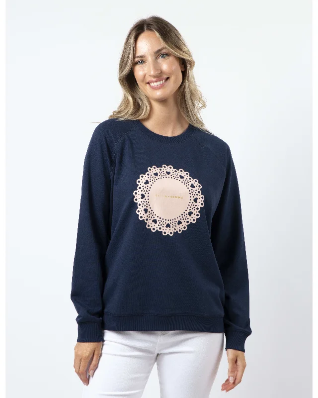 Stella + Gemma Classic Sweater - Navy Blush Dolly Nylon Fabric Polyester Fabric Spandex Fabric