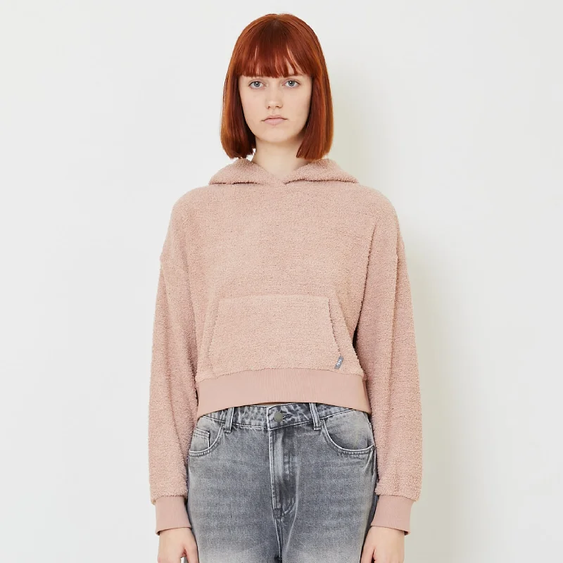 Women Cropped Hoodie - Pink - SW2407084B Hoodie with Hem Detail Decorative Unique