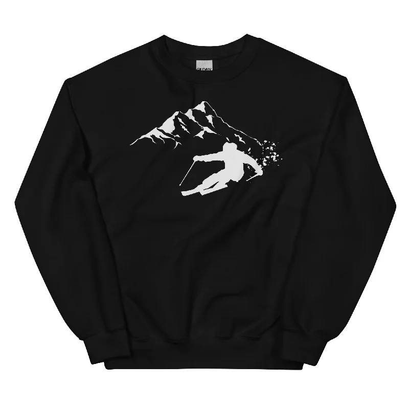 Tiefschnee Skier - Sweatshirt (Unisex) Hoodie with Applique Textured Unique