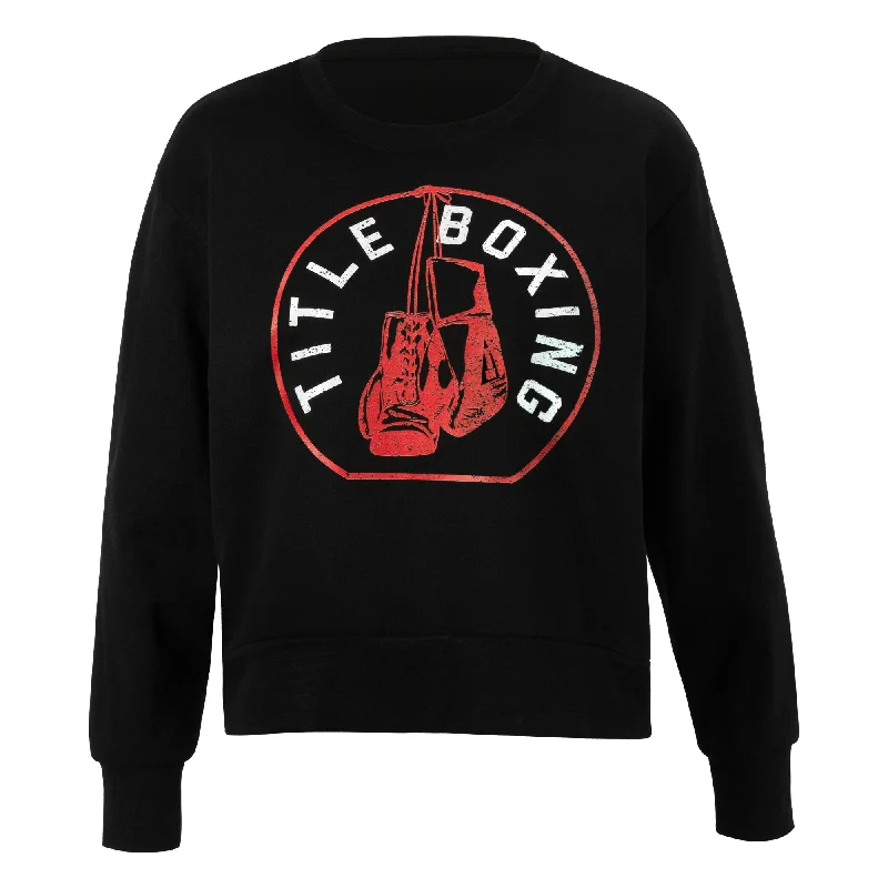 TITLE Boxing Women's Signal Crewneck Sweatshirt Hoodie with Pastel Soft Subtle