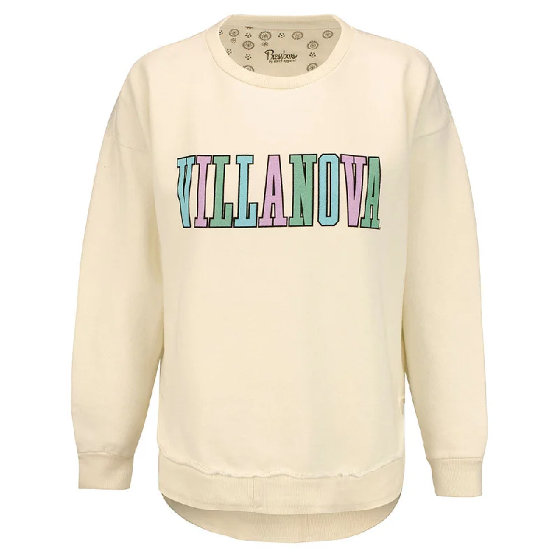 Ladies Villanova Wildcats Campus Crew Sweatshirt Hooded Sweatshirt Casual Wear Street Style