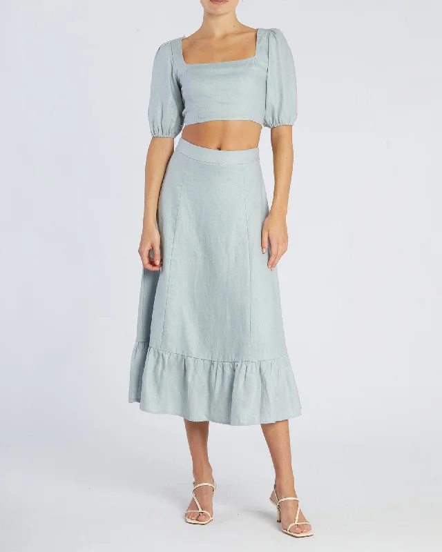 Violetta Linen Skirt - Periwinkle chiffon skirt lightweight