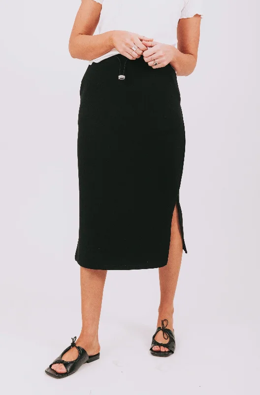 Watch Me Work Midi Skirt velvet skirt glossy