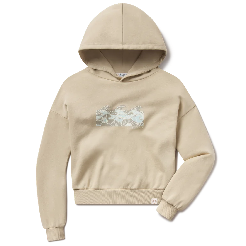 Widespread Kelpy Floral Cropped Hoodie Hoodie with Button Classic Timeless