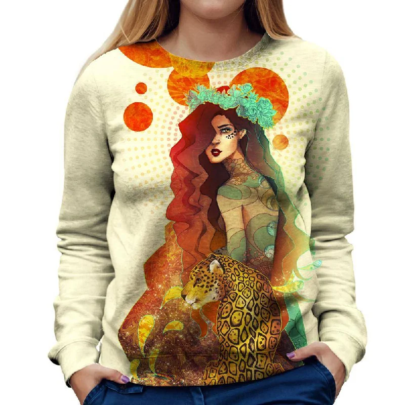 Wild Heart Womens Sweatshirt Hoodie with Hem Raw Edge Edgy Unfinished