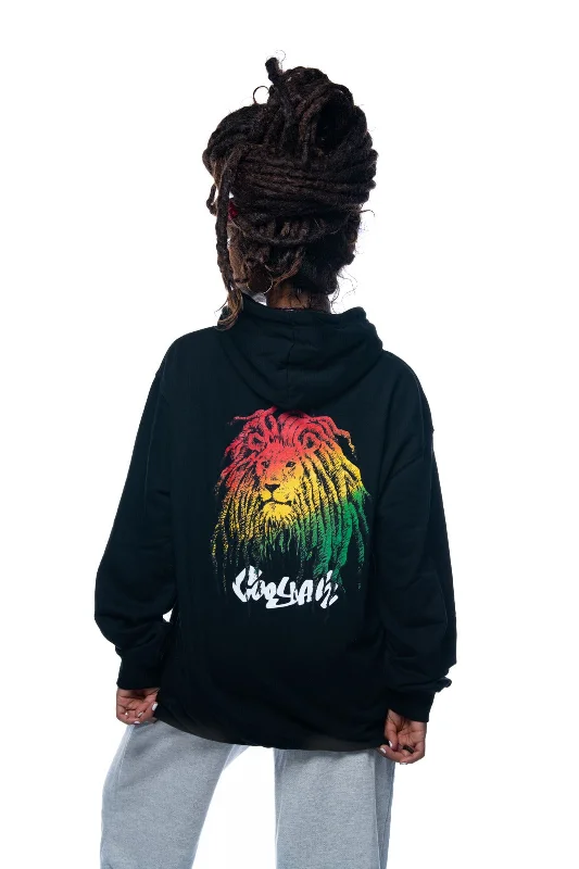 Ras Lion Hoodie Reggae Graphic Hoodie with Cropped Fit Short Trendy