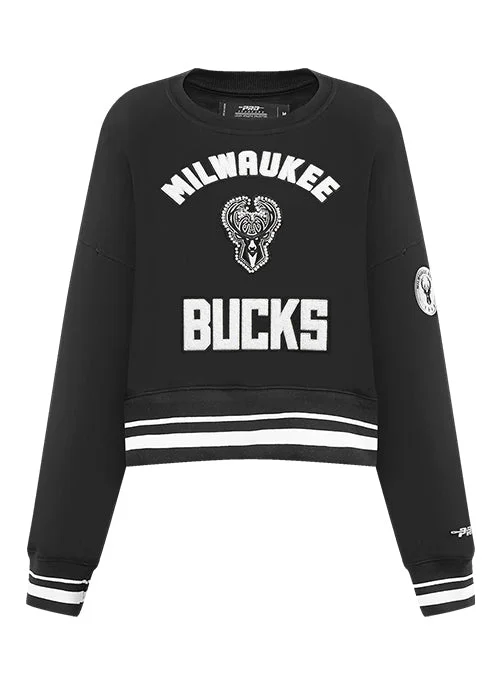 Women's Pro Standard Pearls Milwaukee Bucks Crewneck Sweatshirt Hoodie with Tie-Dye Psychedelic Retro