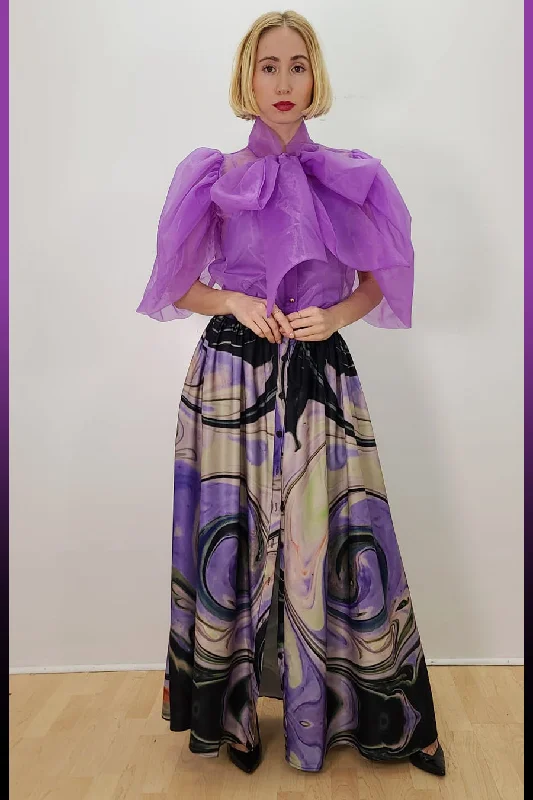 X7531 SKIRT silk skirt lustrous