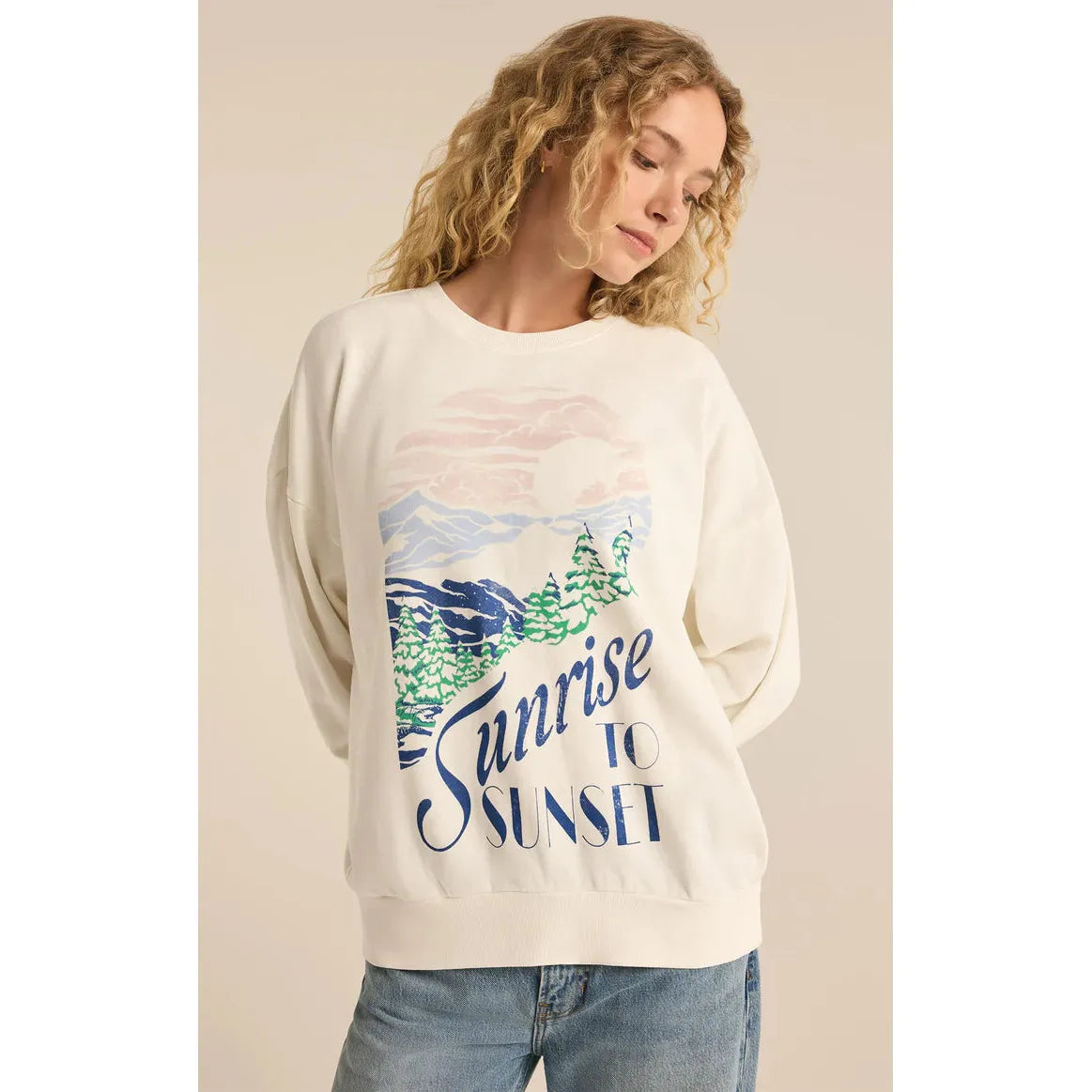 Z Supply Sunset Sunday SweatShirt Hoodie with Belted Waist Structured Tailored