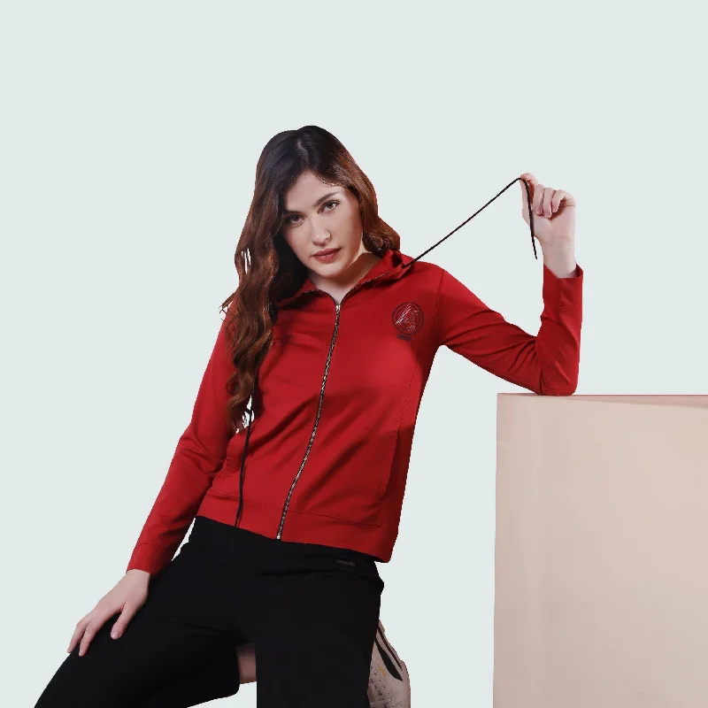 Zip-through Hoodie Full Sleeve For Women Hoodie with Hood Adjustable Protection