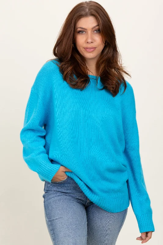 Aqua Soft Knit Basic Sweater Casual Formal Business