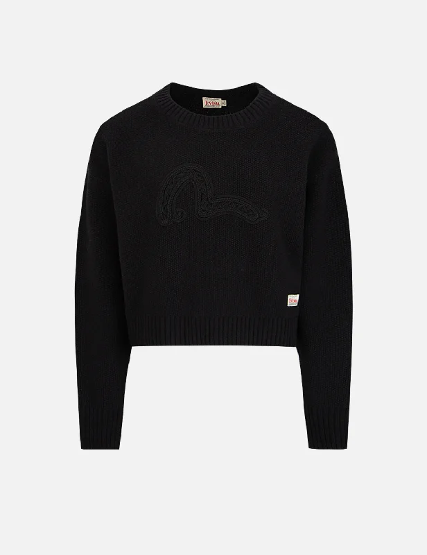 Texture Seagull Knitted Sweater Lightweight Heavyweight Midweight